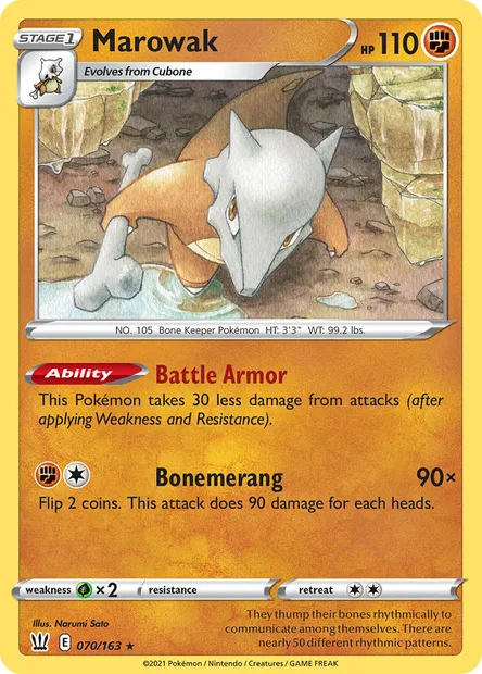 Marowak, Pokémon card BST 70 — Battle Styles set