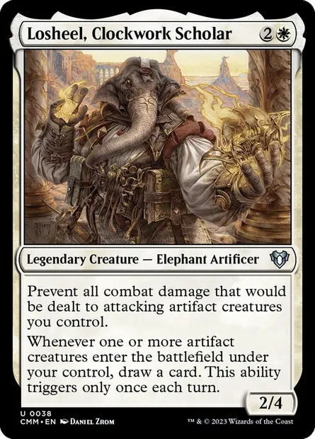 Losheel, Clockwork Scholar, Magic card CMM 38 — Commander Masters set