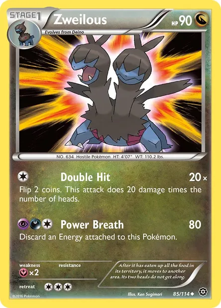 Zweilous, Pokémon card STS 85 — Steam Siege set