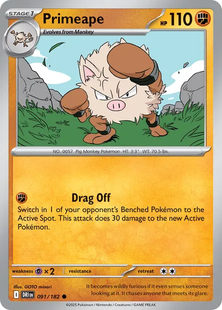 Primeape, Pokémon card DRI 091 — Destined Rivals set
