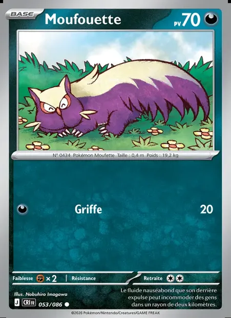 Moufouette, carte Pokémon CRI 053 — extension Chaos Ascendant