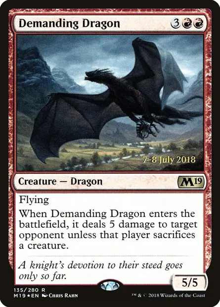 Demanding Dragon, Magic card PM19 135s — Core Set 2019 Promos set