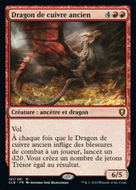 Dragon de cuivre ancien, carte Magic CLB 161 — extension Commander Légendes : la bataille de la Porte de Baldur