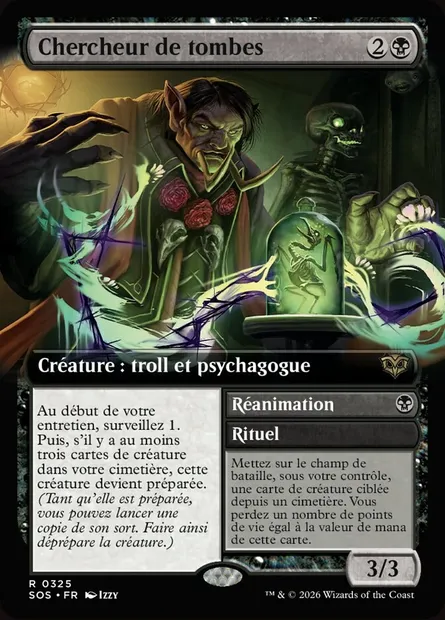 Chercheur de tombes // Reanimate, carte Magic SOS 325 — extension Secrets of Strixhaven