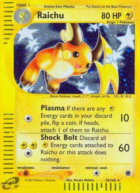 Raichu, Pokémon card EX 25 — Expedition Base Set set