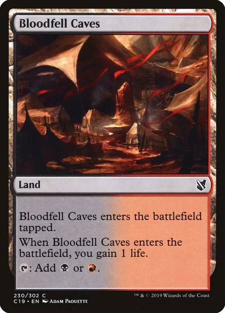 Bloodfell Caves, Magic card C19 230 — Commander 2019 set