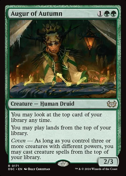 Augur of Autumn, Magic card DSC 171 — Duskmourn: House of Horror Commander set