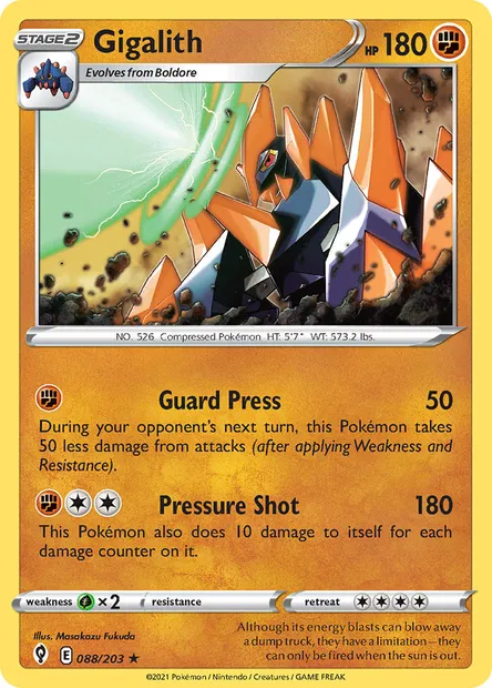 Gigalith, Pokémon card EVS 88 — Evolving Skies set