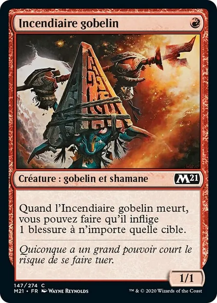 Incendiaire gobelin, carte Magic M21 147 — extension Core Set 2021