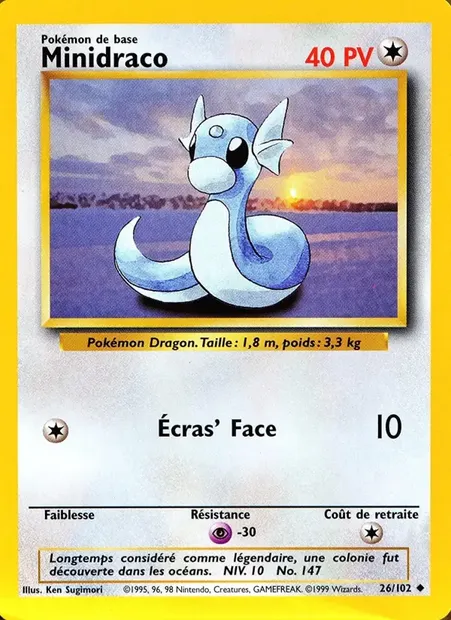 Minidraco, carte Pokémon BS 26 — extension Set de Base