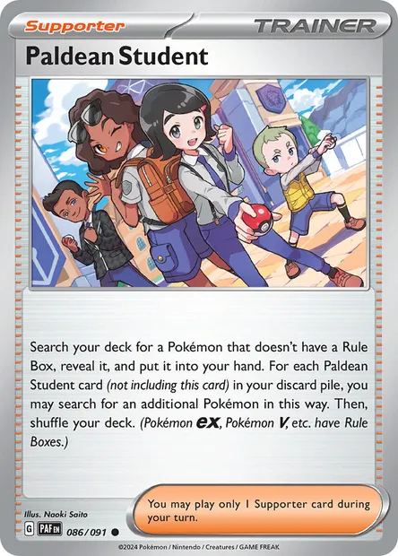 Paldean Student, Pokémon card PAF 086 — Paldean Fates set
