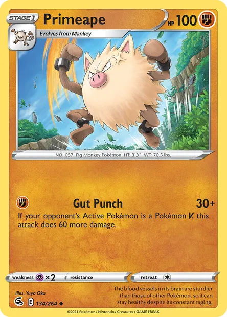 Primeape, Pokémon card FST 134 — Fusion Strike set