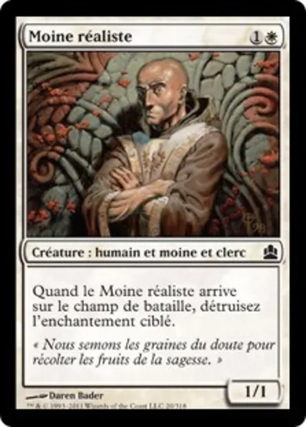 Moine réaliste, carte Magic CMD 20 — extension Commander 2011