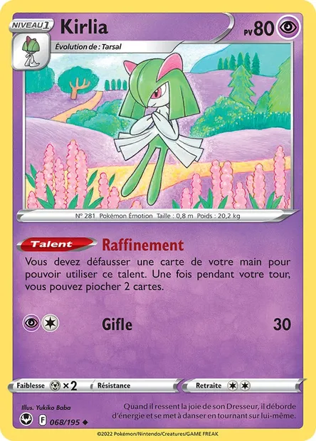 Kirlia, carte Pokémon SIT 068 — extension Tempête Argentée