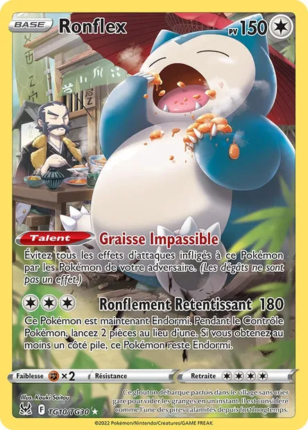 Ronflex, carte Pokémon LOR TG10 — extension Origine Perdue