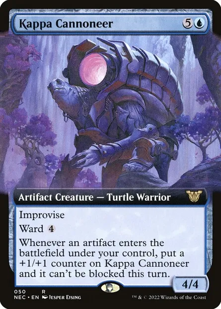 Kappa Cannoneer, Magic card NEC 50 — Neon Dynasty Commander set