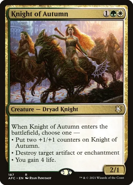 Knight of Autumn, Magic card AFC 187 — Forgotten Realms Commander set