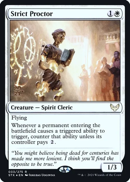 Questeuse stricte, carte Magic PSTX 33s — extension Strixhaven: School of Mages Promos