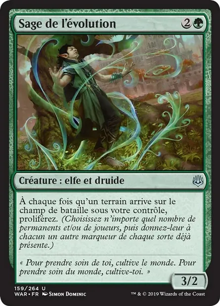 Sage de l'évolution, carte Magic WAR 159 — extension La guerre des Planeswalkers
