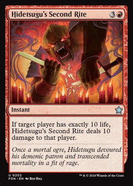 Hidetsugu's Second Rite, Magic card FDN 202 — Foundations set
