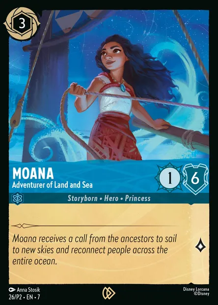 Moana - Adventurer of Land and Sea, Disney Lorcana card P2-026 — P2 set