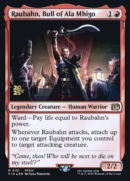Raubahn, le taureau d'Ala Mhigo, carte Magic PFIN 151s — extension Final Fantasy Promos