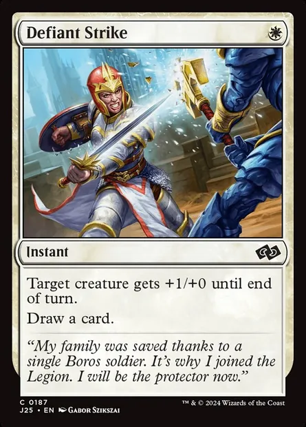 Defiant Strike, Magic card J25 187 — Foundations Jumpstart set
