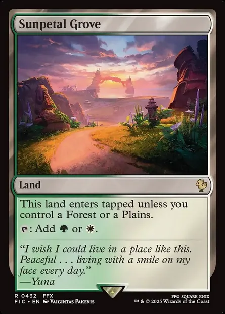 Sunpetal Grove, Magic card FIC 432 — Final Fantasy Commander set