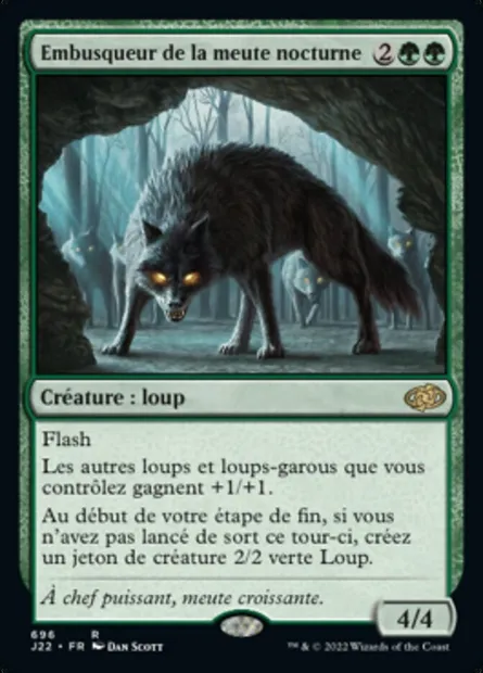 Embusqueur de la meute nocturne, carte Magic J22 696 — extension Jumpstart 2022