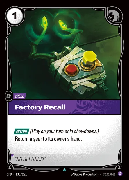 Factory Recall, Riftbound card SFD 135 — Spiritforged set