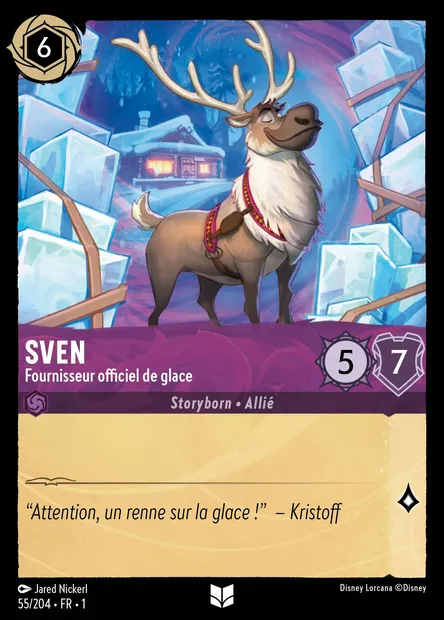 Sven - Fournisseur officiel de glace, carte Disney Lorcana CH1-055 — extension Premier Chapitre