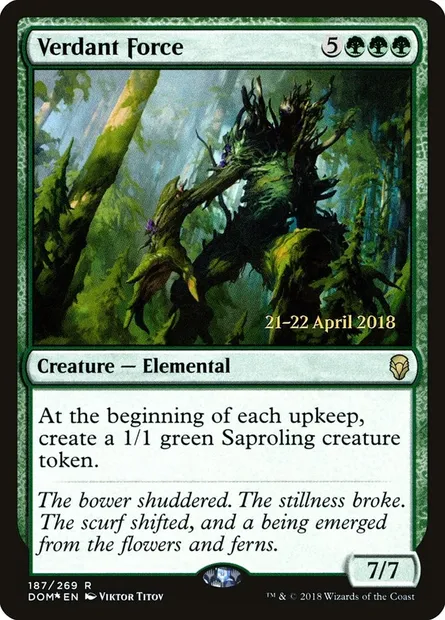 Force verdoyante, carte Magic PDOM 187s — extension Dominaria Promos