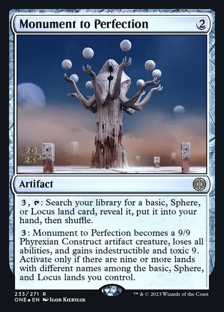 Monument à la perfection, carte Magic PONE 233s — extension Phyrexia: All Will Be One Promos