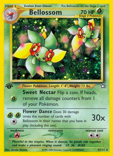 Bellossom, Pokémon card NG 3 — Neo Genesis set