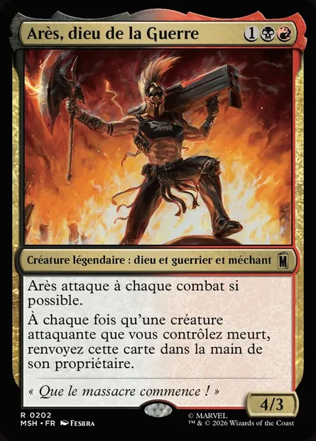 Arès, dieu de la Guerre, carte Magic MSH 202 — extension Marvel Super Heroes