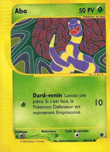 Abo, carte Pokémon EX 108 — extension Expedition