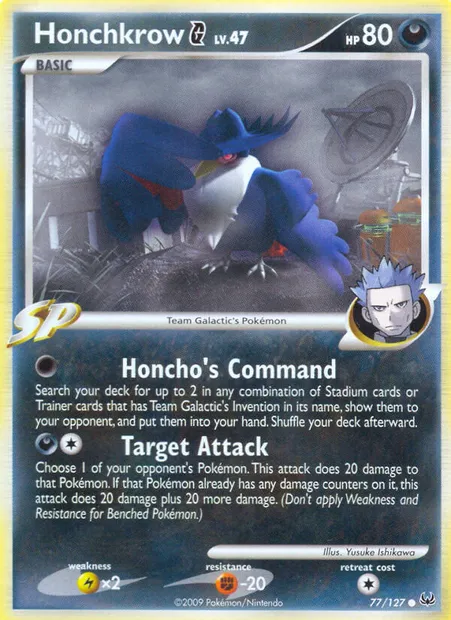 Honchkrow G, Pokémon card PL 77 — Platinum set