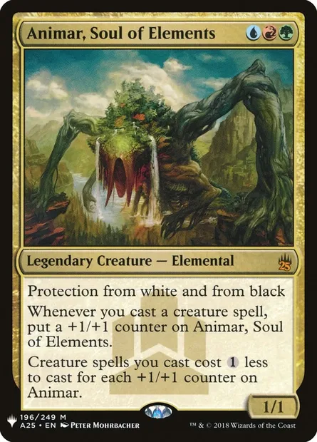 Animar, Âme des éléments, carte Magic PLST A25-196 — extension The List