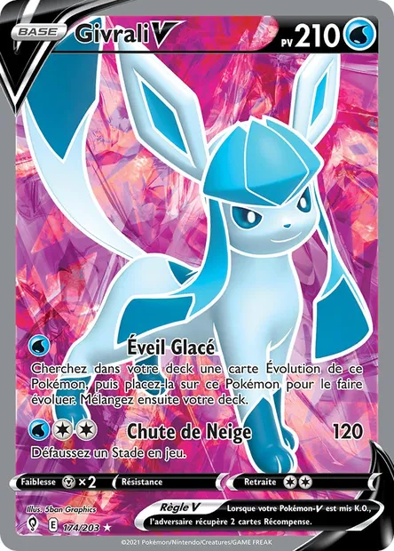 Givrali V, carte Pokémon EVS 174 — extension Évolution Céleste