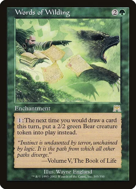 Paroles de sauvagerie, carte Magic ONS 305 — extension Carnage
