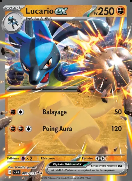 Lucario-ex, carte Pokémon SCR 082 — extension Couronne Stellaire
