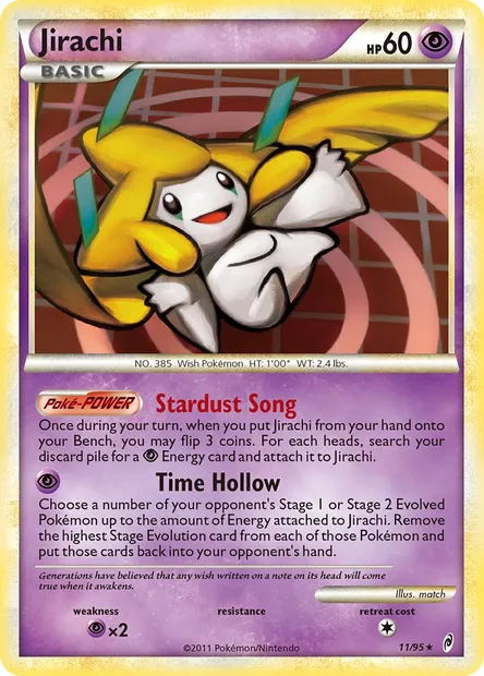 Jirachi, carte Pokémon CL 11 — extension L'appel des Légendes