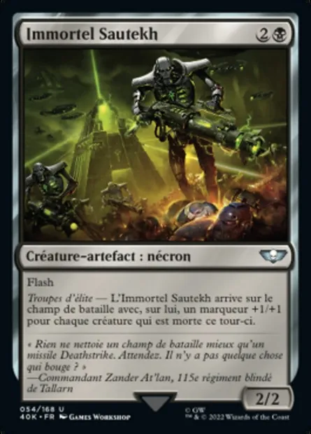 Immortel Sautekh, carte Magic 40K 54 — extension Warhammer 40,000 Commander