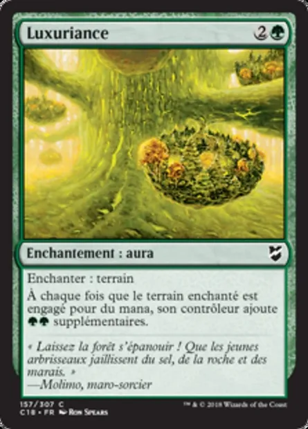 Luxuriance, carte Magic C18 157 — extension Commander 2018