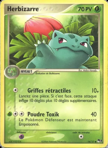 Herbizarre, carte Pokémon P3 14 — extension POP Série 3