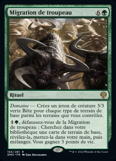 Migration de troupeau, carte Magic DMU 165 — extension Dominaria Uni