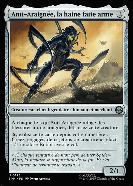 Anti-Araignée, la haine faite arme, carte Magic SPM 175 — extension Marvel's Spider-Man