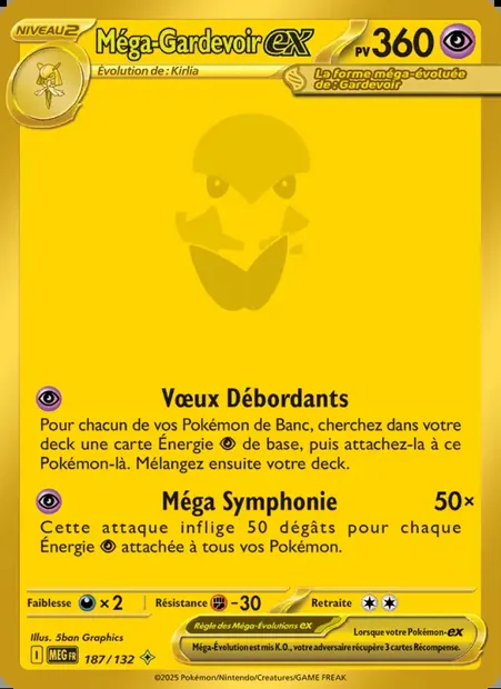 Méga-Gardevoir-ex, carte Pokémon MEG 187 — extension Méga-Évolution
