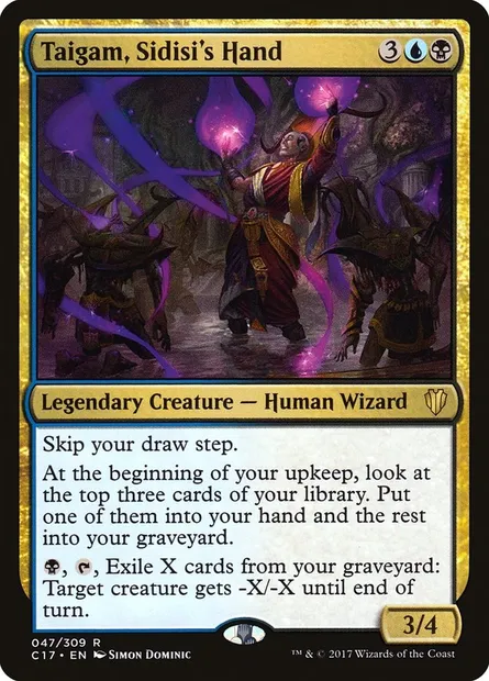 Taigam, Sidisi's Hand, Magic card C17 47 — Commander 2017 set