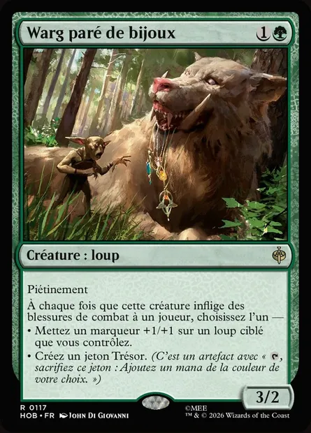 Warg paré de bijoux, carte Magic HOB 117 — extension The Hobbit
